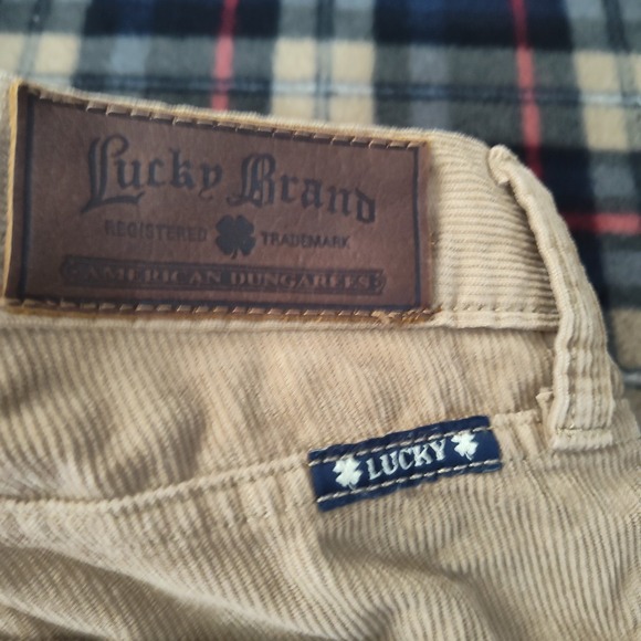 Lucky Brand 32 32 pants corduroy tan preppy straight career casual interview - Picture 7 of 10